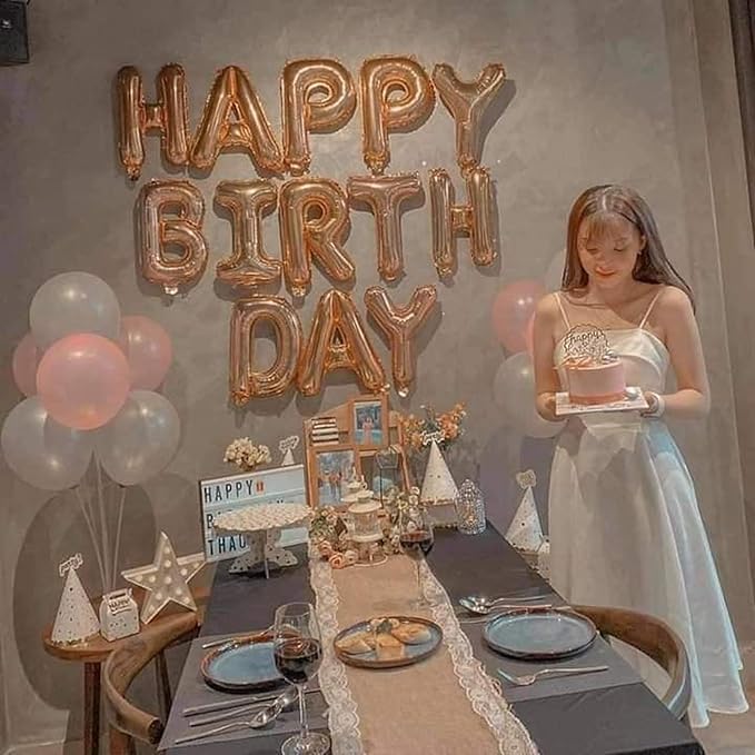 16" Gold Letter Number Balloons, Happy Birthday & 2 Sets of A-Z 0-9, Foil Mylar - Image 5