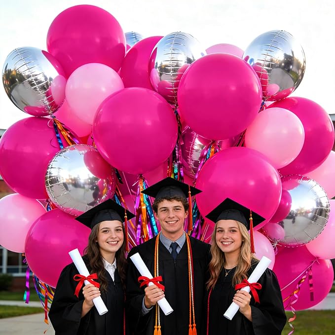 32Pcs Hot Pink Big Balloons 18 Inch, Round Large Latex Party Balloons - Image 4