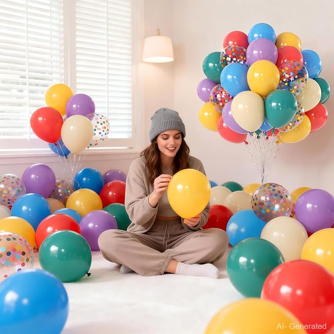 Boho Rainbow Balloons, Colorful Balloons, Party Decor | 50 Pcs 12 In, Light - Image 7