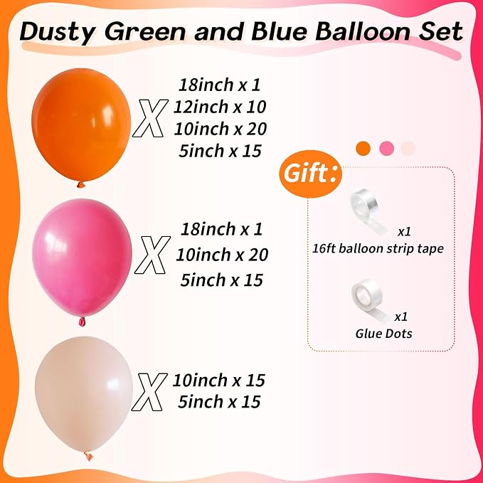 Pink and Orange Balloon Arch Kit, Hot Pink Orange Peach Garland Balloon - Image 2