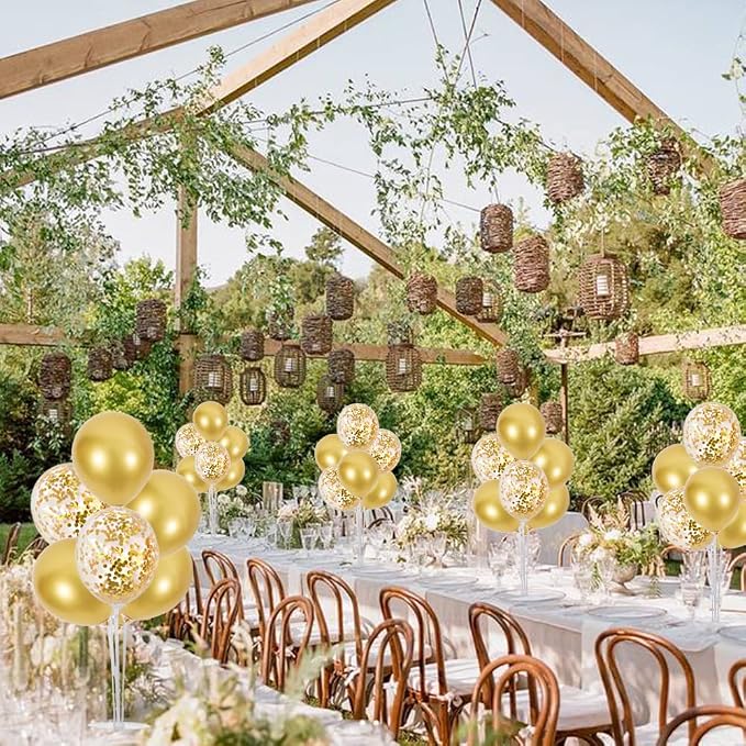 TONIFUL 6 Set Gold Balloon Stand Balloon Centerpieces - Image 5