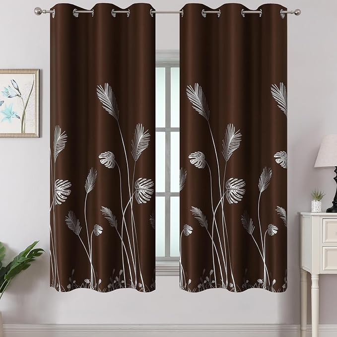 Brown Blackout Curtains 63 Inches Long by ESTELARTEXTILER