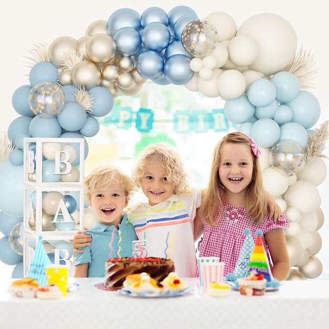 153pcs Dusty Blue Balloon Baby Shower Decorations - Image 7
