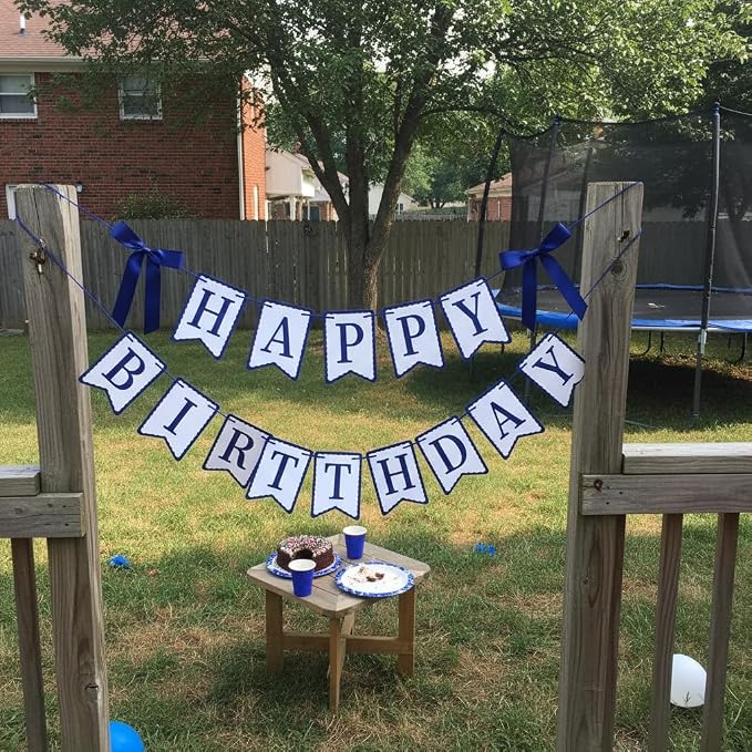 Navy Blue Happy Birthday Banner - Image 4