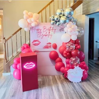 Hot Pink Silver Balloons 60pcs Light Pink Silver Balloon Bow Transparent Clear - Image 2