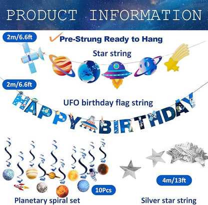 Pre-strung Space Themed Party Decorations, Space Birthday Decorations, Solar - Image 2