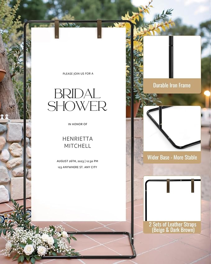 Wedding Welcome Sign Stand, Welcome to our Wedding Sign Holder, Linen Sign Stand - Image 4