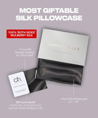 SUNDAYSILKS™ Premium Silk Pillow Cases | 100% Mulberry Silk Pillowcase with Zipper, All Sides Real 22 Momme Grade 6A Silk, Standard Queen, King Size [Midnight Black]