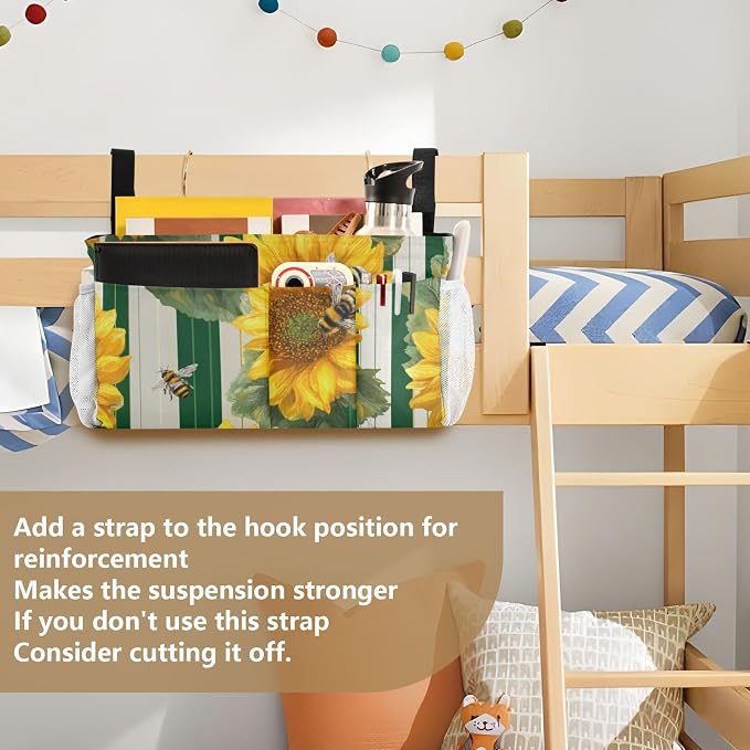 Bedside Caddy Metal Frame Hanging Organizer Bunk Bed Dorm Accessories Hook And - Image 6