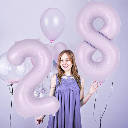 Light Purple Number 8 Balloon, 40 Inch Big Large Foil Helium Number Balloons - Image 5