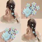 15PCS cherry blossom hair clip & 3PCSCamellia Flower y2k Hair Clips Set - Pink Blue Yellow Hard Floral Barrettes, Birthday Accessories Cute Flower Hair Clip for Toddler/Kids Girls