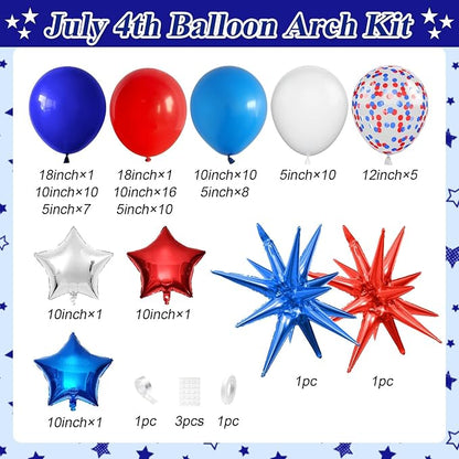 Red White and Blue Balloons Garland Arch Kit - Image 2