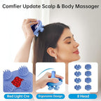 COMFIER N Cordless Scalp Massager with 3 kneading Modes,8 Claws, Christmas Gift for Women,Waterproof Head Massage for Deep Cleansing,Head Scratcher,Body Massager,Cat Massage
