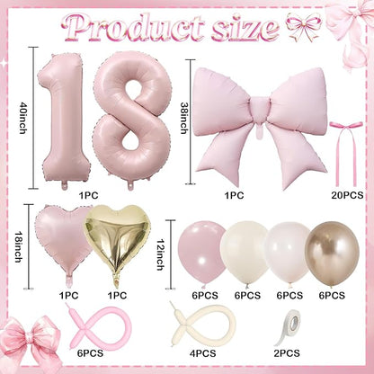 Dusty Pink Balloon Number 18 for 18th Birthday Decorations Girls, Retro Blush - Image 3
