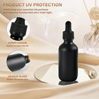 6 Pcs, 2oz Dropper Bottle, Black Glass Eye Dropper Bottle, Tincture Bottles with Dropper, Pretty Finish, Leak-Proof Design, Stronger Suction for All Kinds of Mixed Liquids