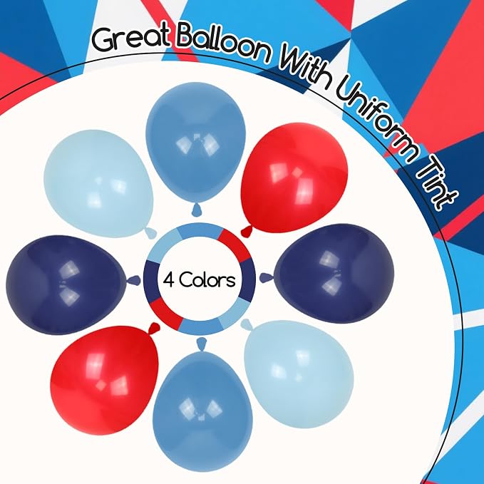 60pcs Red and Blue Balloons 12inch - Image 2