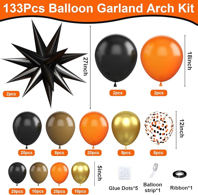 Black Orange Arch Kit Garland - Image 5