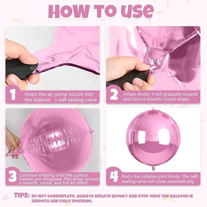 Biapian 12Pcs Light Pink Round Balloons Foil, Large Rose Pink Balloons - Image 6