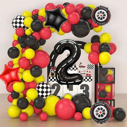 Race Car Balloons, 40 Inch Racetrack Number 2 Balloon, Big Number Balloons Black - Image 6