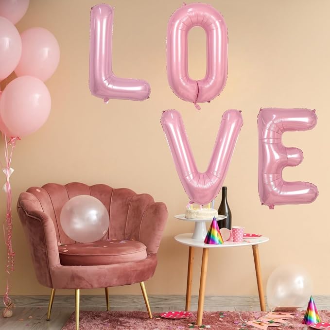 Pink Letter E Balloons, 40 Inch Balloons Letter E Mylar Helium Large Pink E - Image 7