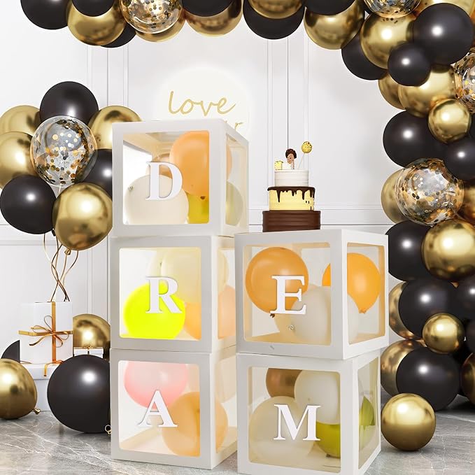 Baby Boxes for Baby Shower White Clear Balloon Box Blocks Gender Reveal - Image 6