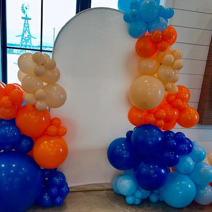 Orange and Blue Balloons, 12 Inch Royal Light Blue and Orange Beige Balloon - Image 5