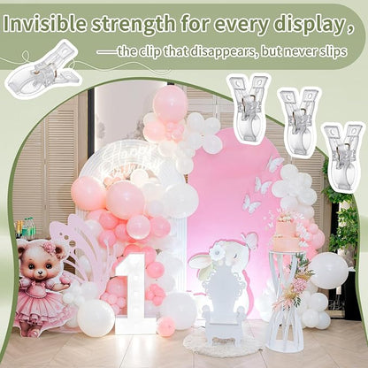 LemonRoad 16 Pcs 2.6" Clips for Balloon Arch Clear Heavy Duty 1.2" Opening - Image 6