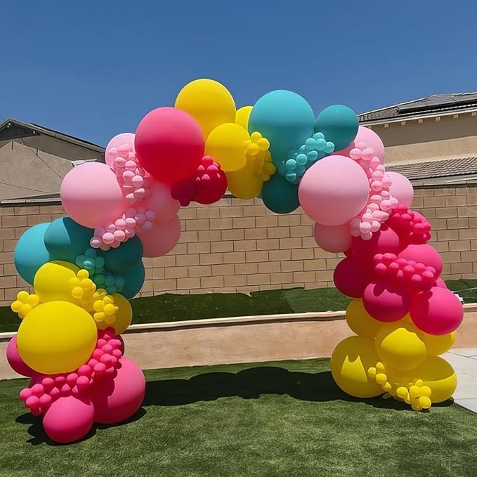Rainbow Balloons, 12 Inch 50pcs Multicolor Rainbow Balloon Teal Blue Green - Image 4