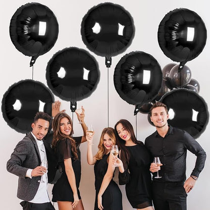 20 Pcs Black Round Shaped Balloons, 18 Inch Round Foil Balloon, Giant Round - Image 7