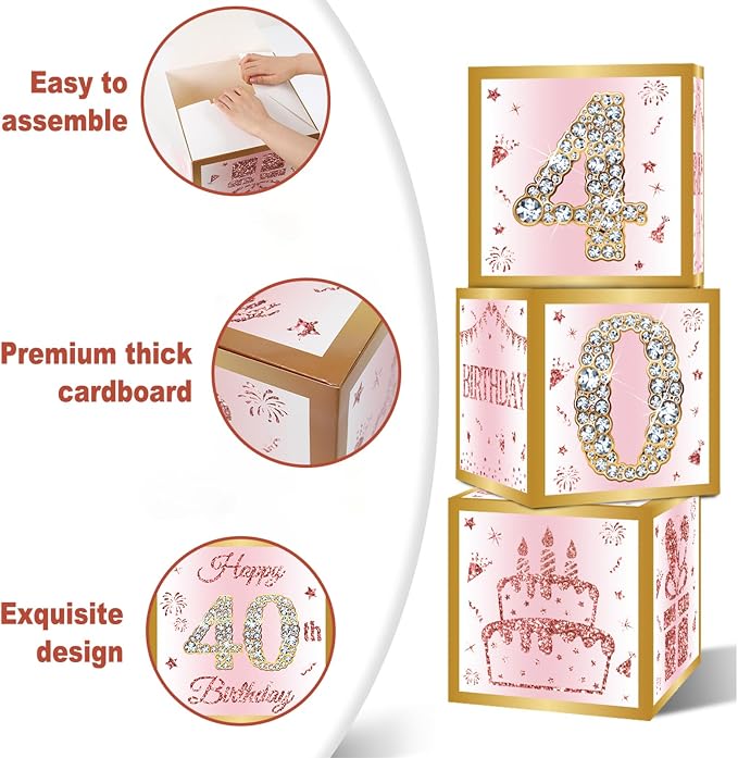 DataMoon 40th Birthday Decorations Boxes - Image 6