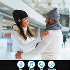 Wireless Music Hat Beanie for Men Women Winter Music Cap with Mic Stereo Headphones Headset Beanie Unisex Women Boys Girls Winter Handsfree Outdoor Sports