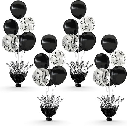 4 Set Black Table Balloons Foil Spray Centerpiece by Suppromo