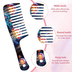 Wide Tooth Comb,Effortless Tangle Removal for Curly, Wet, Long Hair Wet,Cute Aesthetic Design for Women Men and Girls (Blue-17)
