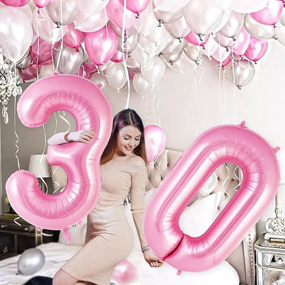 Pink Number 3 Balloon 40 inch, Big Large Foil Helium Number Balloons, Jumbo - Image 3