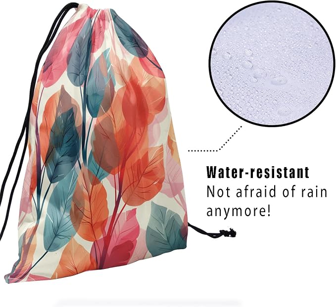 Fall Leaf Gymnastics Grip Bag Watercolor Leaves Drawstring Grip Bag - Image 4