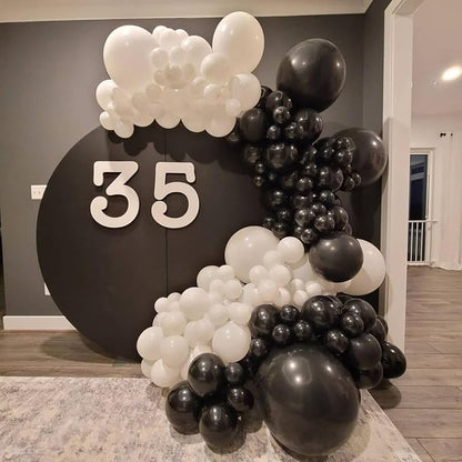 White Black Balloon Garland Arch Kit, 120 Pack Matte Latex Black White Balloons - Image 5