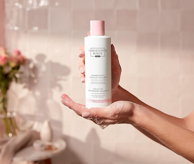 Christophe Robin Delicate Volumizing Shampoo With Rose Extracts for Thin, Fine, and Flat Hair 8.4 fl. oz