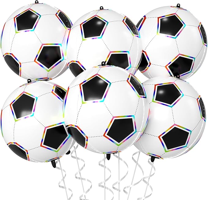 Soccer Ball Balloons, 22 Inch Soccer Balloons Laser Round Sphere Balloon by Saxuxu