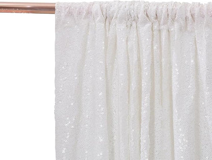 PartyDelight White Sequin Backdrop Curtains 2x8ft 2 Panels | Sparkly 3mm sequins - Image 9