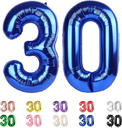30 Balloon Numbers 30th Year Old Birthday Decorations by Mluchee