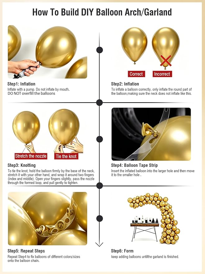 Gold Balloons 60 PCS Metallic Gold Balloons 12 Inch Gold Metallic Balloons - Image 5