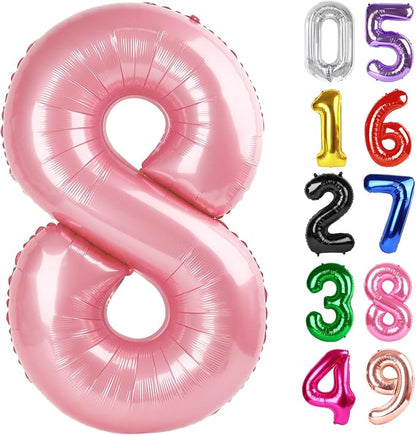 Pastel Pink Number 8 Balloon 40 Inch, 8th Birthday Decorations Men Women | Foil by IWERP