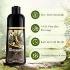 Dark Brown Hair Dye Shampoo,Gray Hair Cover up Herbal Semi-Permanent Hair Color Shampoo for Women Men
