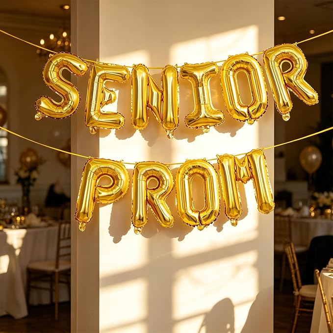 2 Set 20Pcs Gold SENIOR PROM Letter Balloons 16in Balloon Foil Letter - Image 7