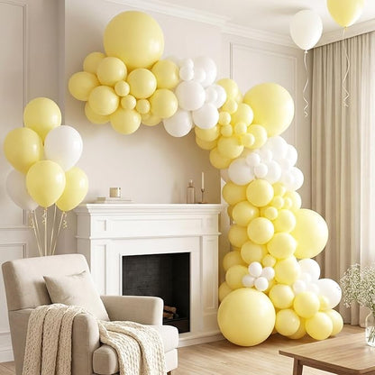 RUBFAC Pastel Yellow Balloons Different Sizes Light Yellow Balloon 154pcs | - Image 5