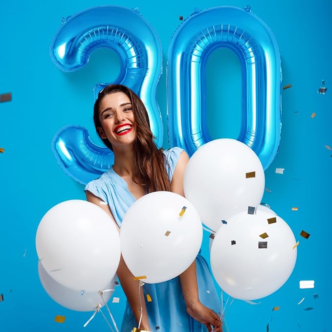 Blue Number 0 Balloon 40 Inch, Big Large Foil Helium Number Balloons, Jumbo - Image 5