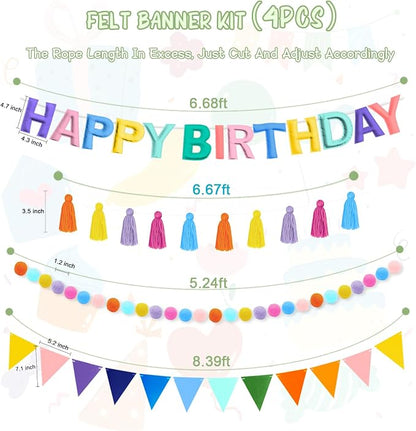 4PCS Pre-Strung Happy Birthday Banner - Image 3