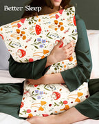 2 Pack Mulberry Silk Pillowcase for Hair and Skin - Queen Size 20 x 30 Inches with Hidden Zipper Flowering Plants 19 Momme Soft Sleeping Silk Pillow Case for Women, Moms