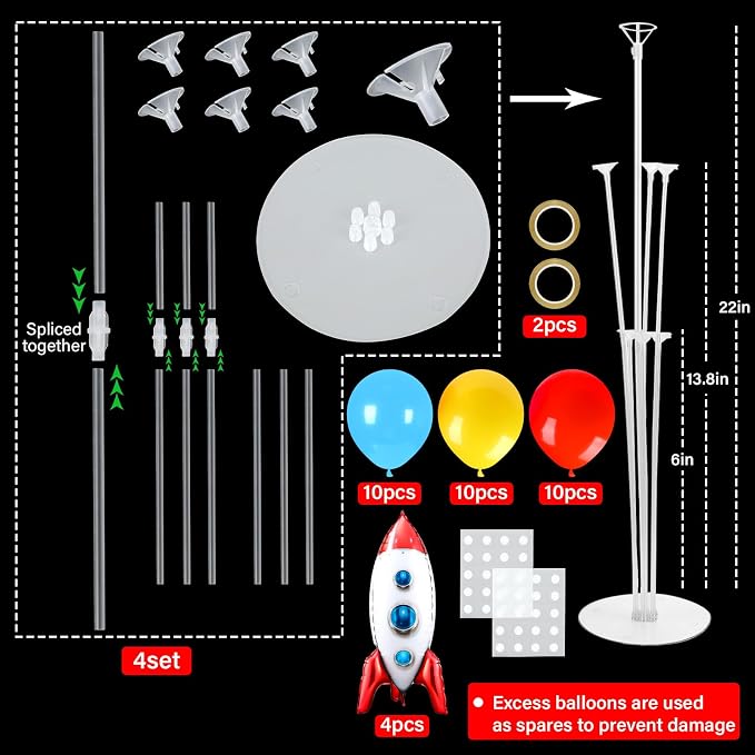 4 Sets Toy Inspired Themed Party Balloons Stand Kit - Image 2