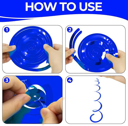 24 PCS Blue Hanging Swirl, Sparkle Ceiling Hanging Decorations, Plastic - Image 7